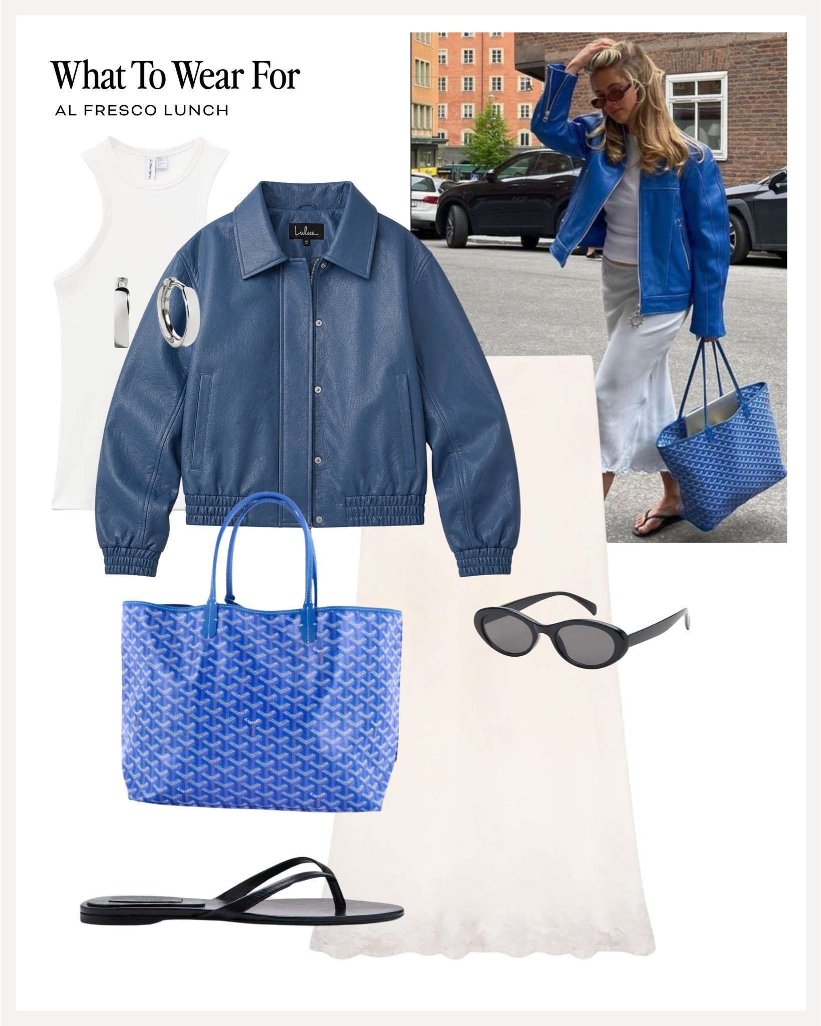 Al fresco lunch 🍝 

Blue leather jacket, satin midi skirt, blue guard tote bag, black sandals, spring summer, colour trend

#LTKsummer #LTKuk #LTKspring