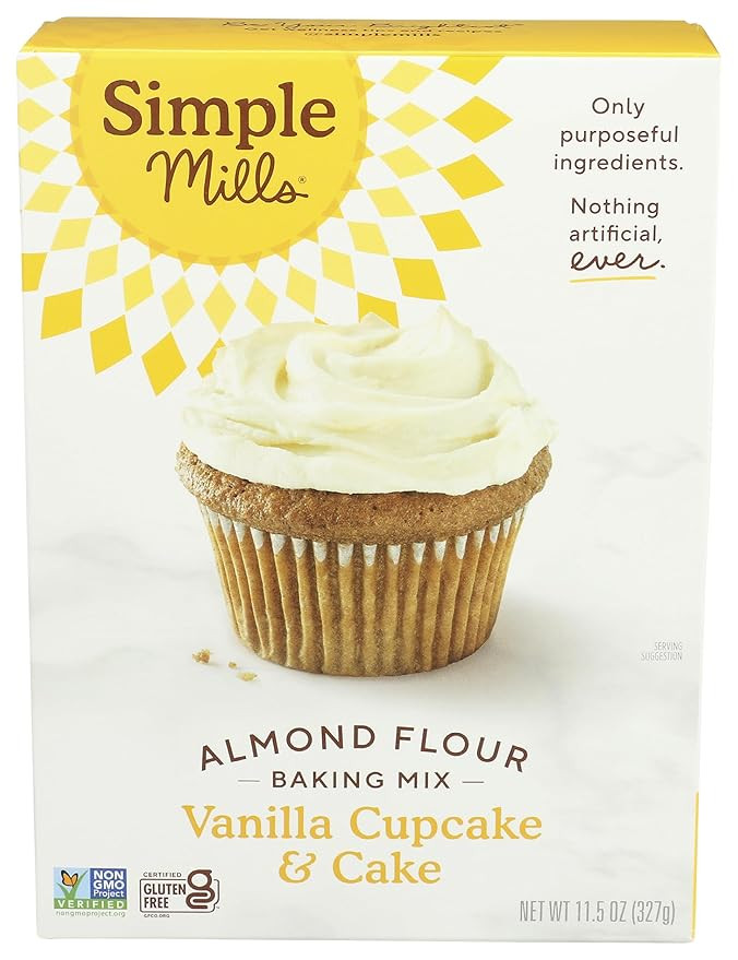 Simple Mills Almond Flour Baking Mix, Vanilla Cupcake & Cake Mix - Gluten Free, Plant Based, Pale... | Amazon (US)
