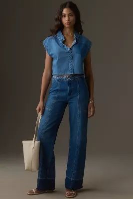MABLE Sleeveless Collared Denim Shell Top | Anthropologie (US)