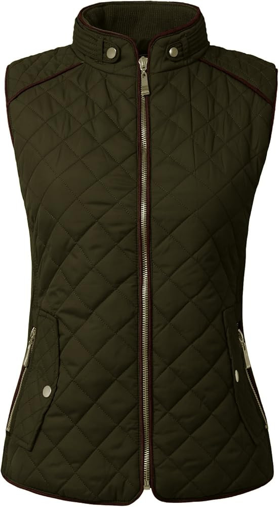 NE PEOPLE Womens Lightweight Quilted Padding Zip Up Vest Gilet(S-3XL) | Amazon (US)