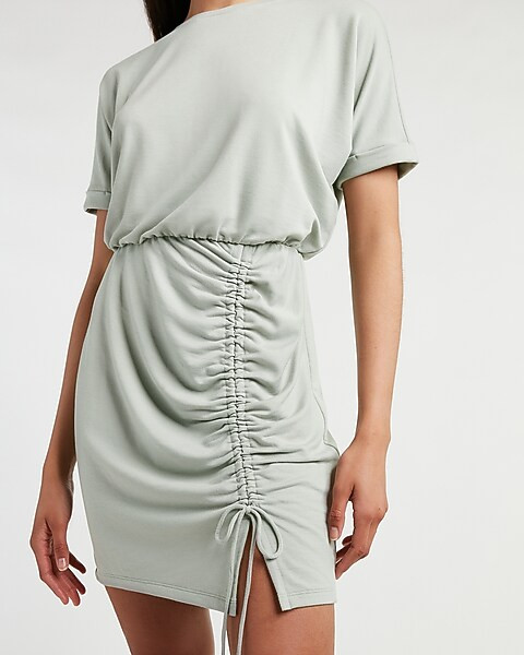 Cinched Tie T-Shirt Dress | Express