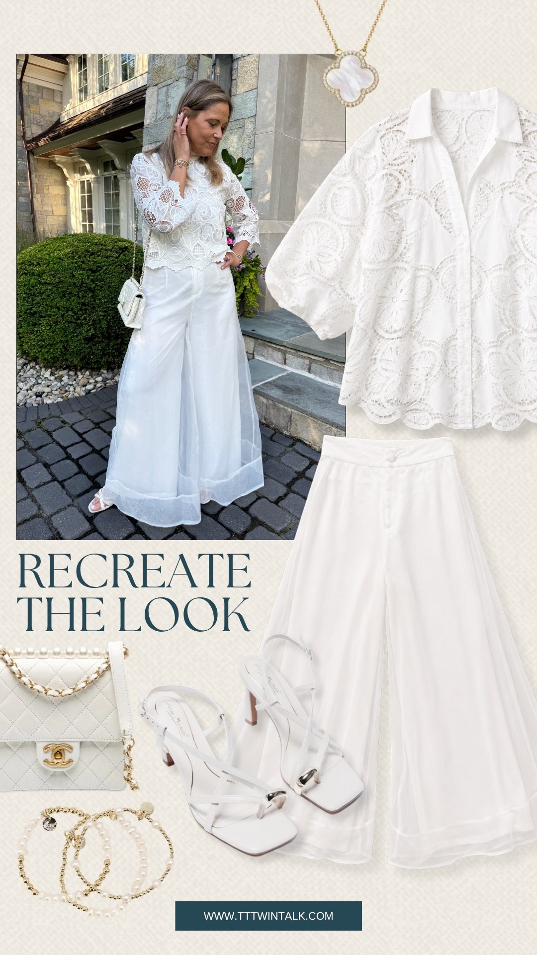 Recreate our looks with this all-white outfit that feels so beautiful for summer. The eyelet top adds the prettiest detail, and the wide-leg pants make the whole look feel dressy without being too much. Add white heels, pearl accessories, and a quilted bag for dinner, church, or a special summer event.

#LTKootd #LTKgrwm #LTKdayinmylife