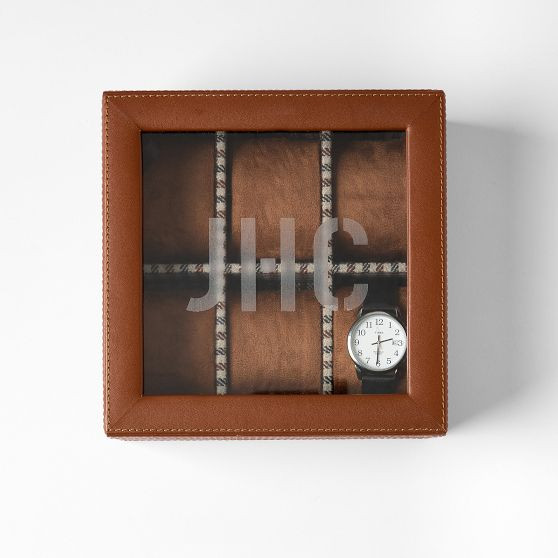 Leather and Houndstooth Watch Box | Mark and Graham