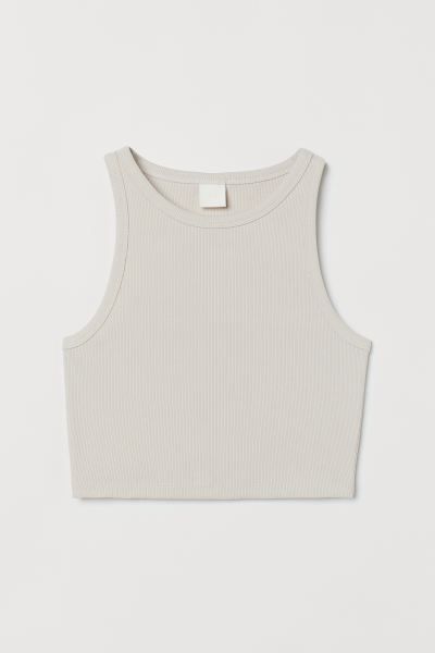 Ribbed cropped top | H&M (UK, MY, IN, SG, PH, TW, HK)