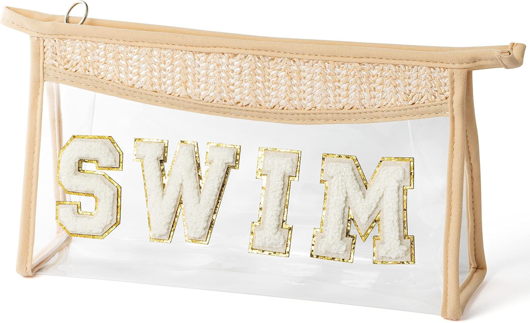 Boho Patch SWIM Makeup Bag for Summer Clear Toiletry Bag Varsity Letter Travel Cosmetic Bag Trans... | Amazon (US)