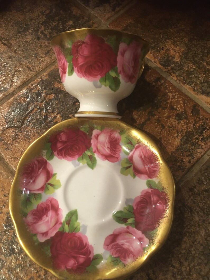 Royal Albert Old English Rose teacup and saucer | Etsy (CAD)
