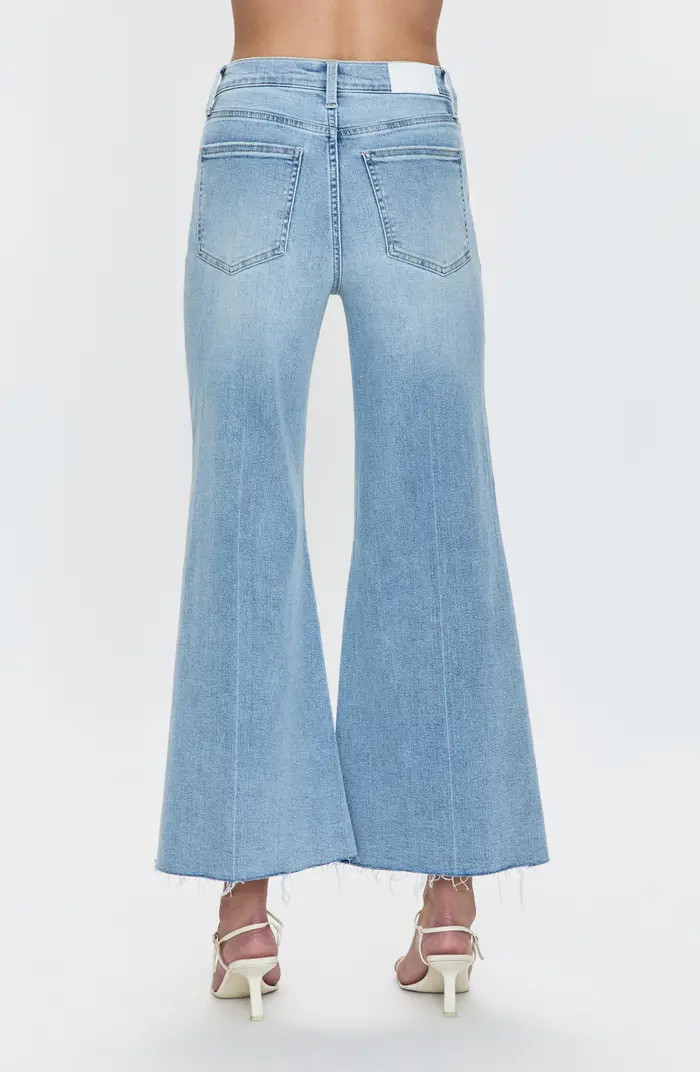 Izzy High Waist Raw Hem Wide Leg Flare Jeans | Nordstrom