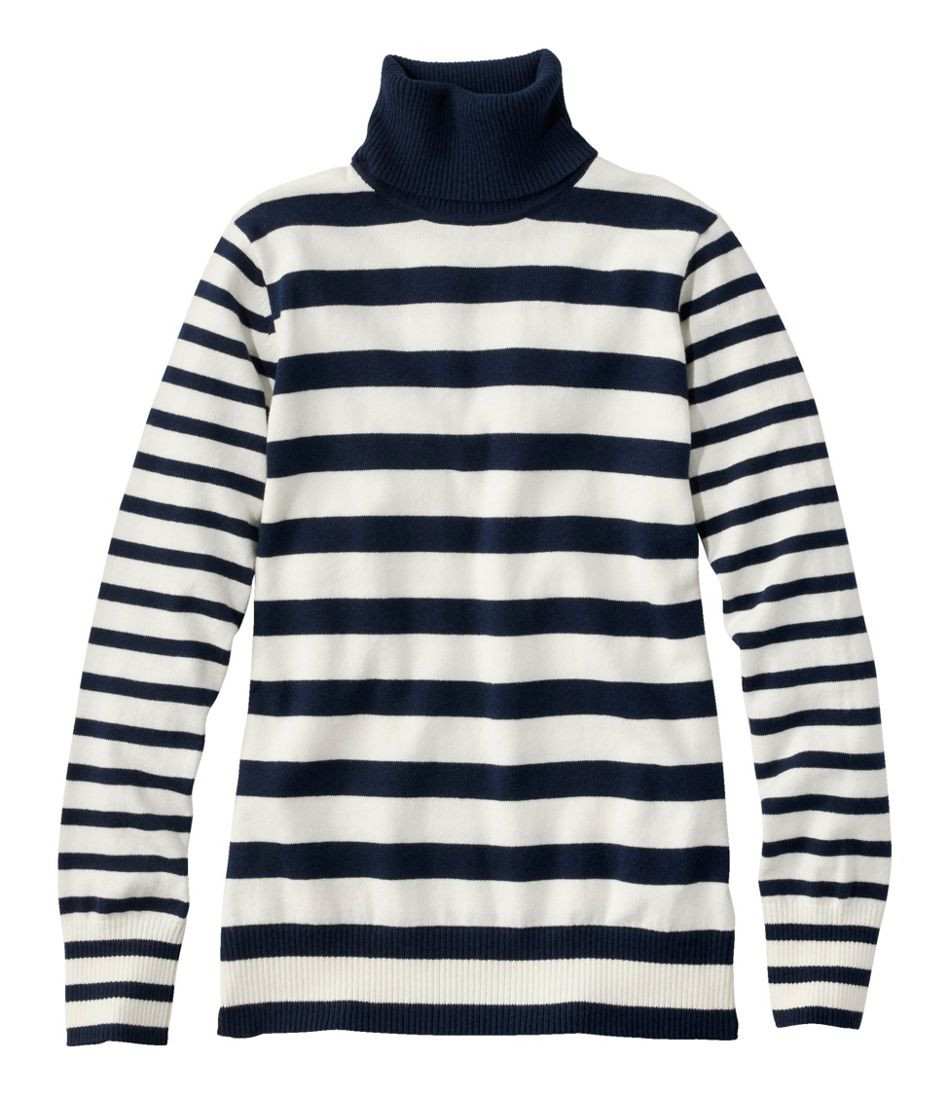 Women's Cotton/Cashmere Sweater, Turtleneck Stripe | L.L. Bean