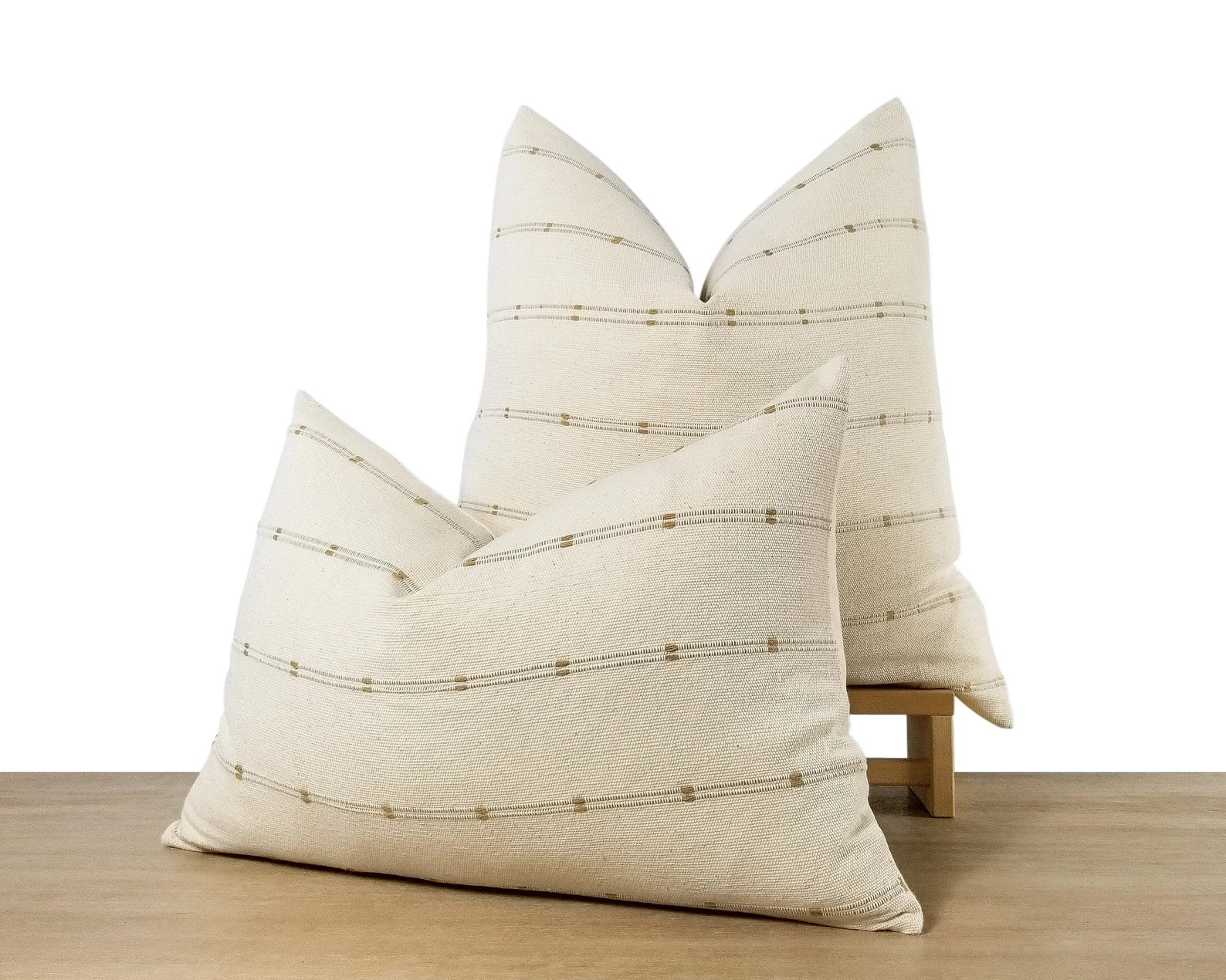 Textured Stripe Pillow Cover | Cream/Ivory/Beige Throw Pillow | Minimalist Decor || 20x20 Square ... | Etsy (US)