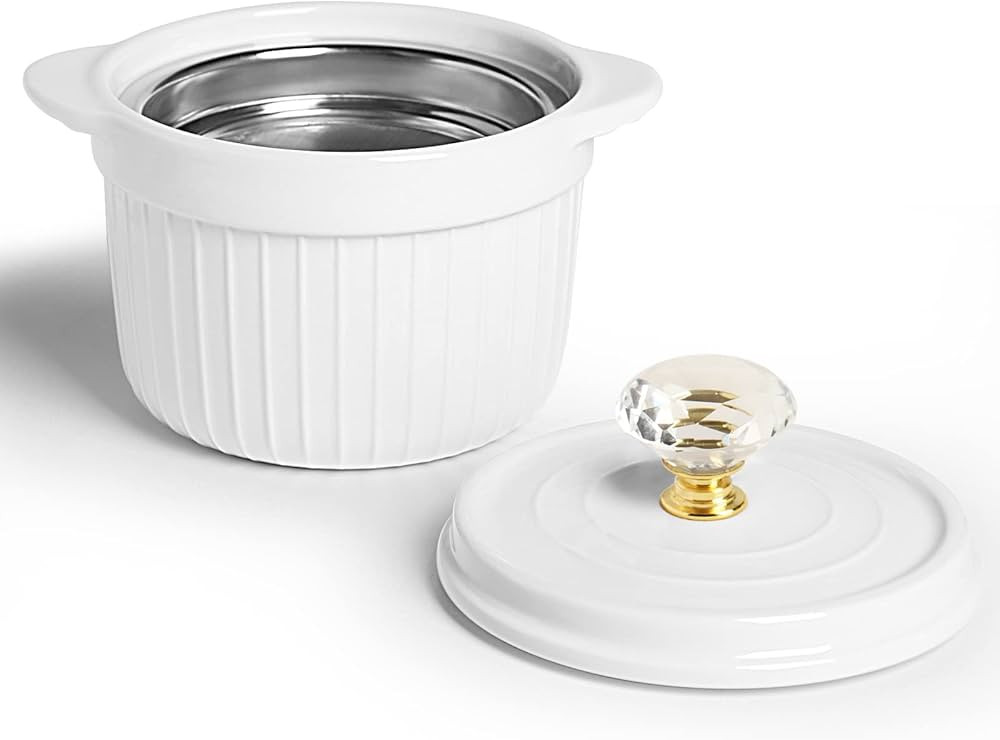 Bacon Grease Container Keeper with Crystal Lid and Strainer, 17 oz Ceramic Frying Oil Storage Can... | Amazon (US)