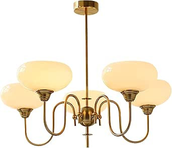 BOKT Gold Vintage Chandelier Modern 5-Light Globe Chandelier with Smooth Lampshade Sputnik Pendan... | Amazon (US)