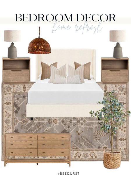 Bedroom decor, bedroom furniture, home decor, area rug, night stands, faux tree, dresser, throw pillows, lamp, table lamp, end table

#LTKfamily #LTKstyletip #LTKhome
