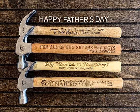 Fathers Day Gift for Dad from Kids Personalized Hammer First Fathers Day From Daughter Son Grandp... | Etsy (US)