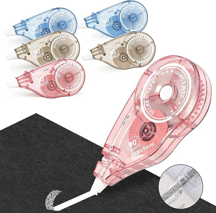 White Correction Tape, 6 Pack, 20m/65.6 Ft, 90\u00b0 Rotating Tip | Amazon (US)