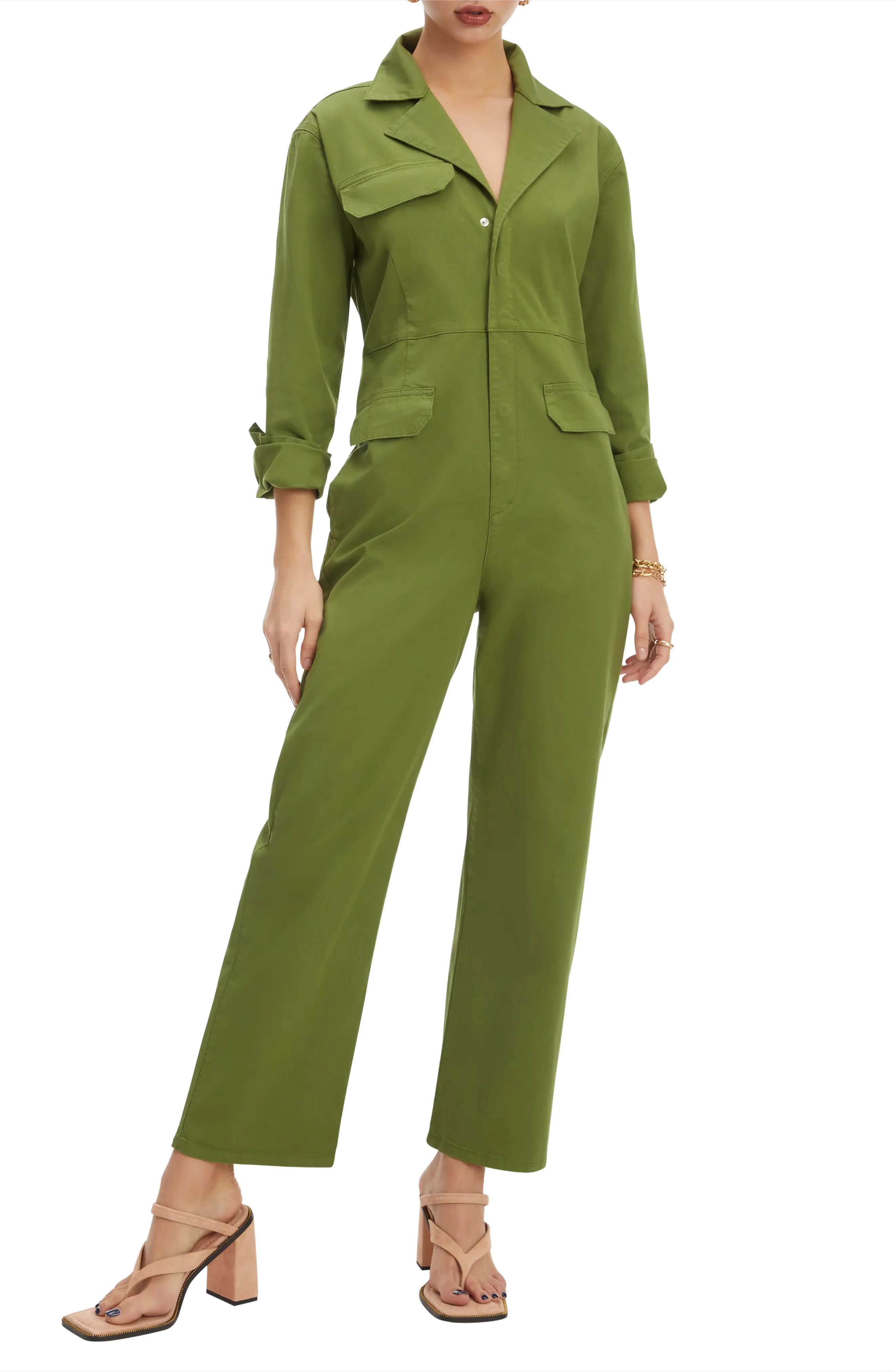 Good American Uniform Jumpsuit, Size 3 in Pesto at Nordstrom | Nordstrom