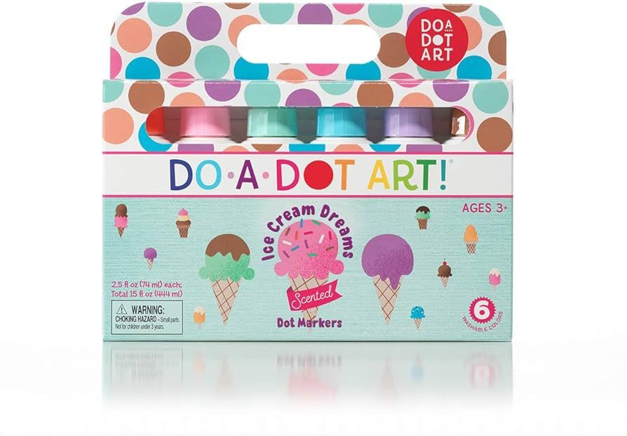 Ice Cream Scented Washable Dot Markers for Kids and Toddlers Set of 6 Pack by Do A Dot Art, The O... | Amazon (US)