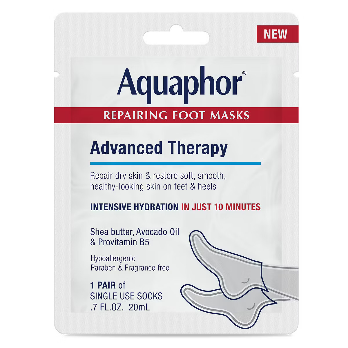 Aquaphor Advanced Therapy Repairing Foot Mask - 0.7 fl oz | Target