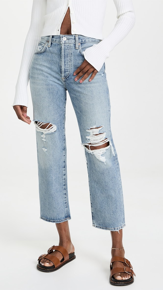 Emery Crop Relaxed Straight Jeans | Shopbop