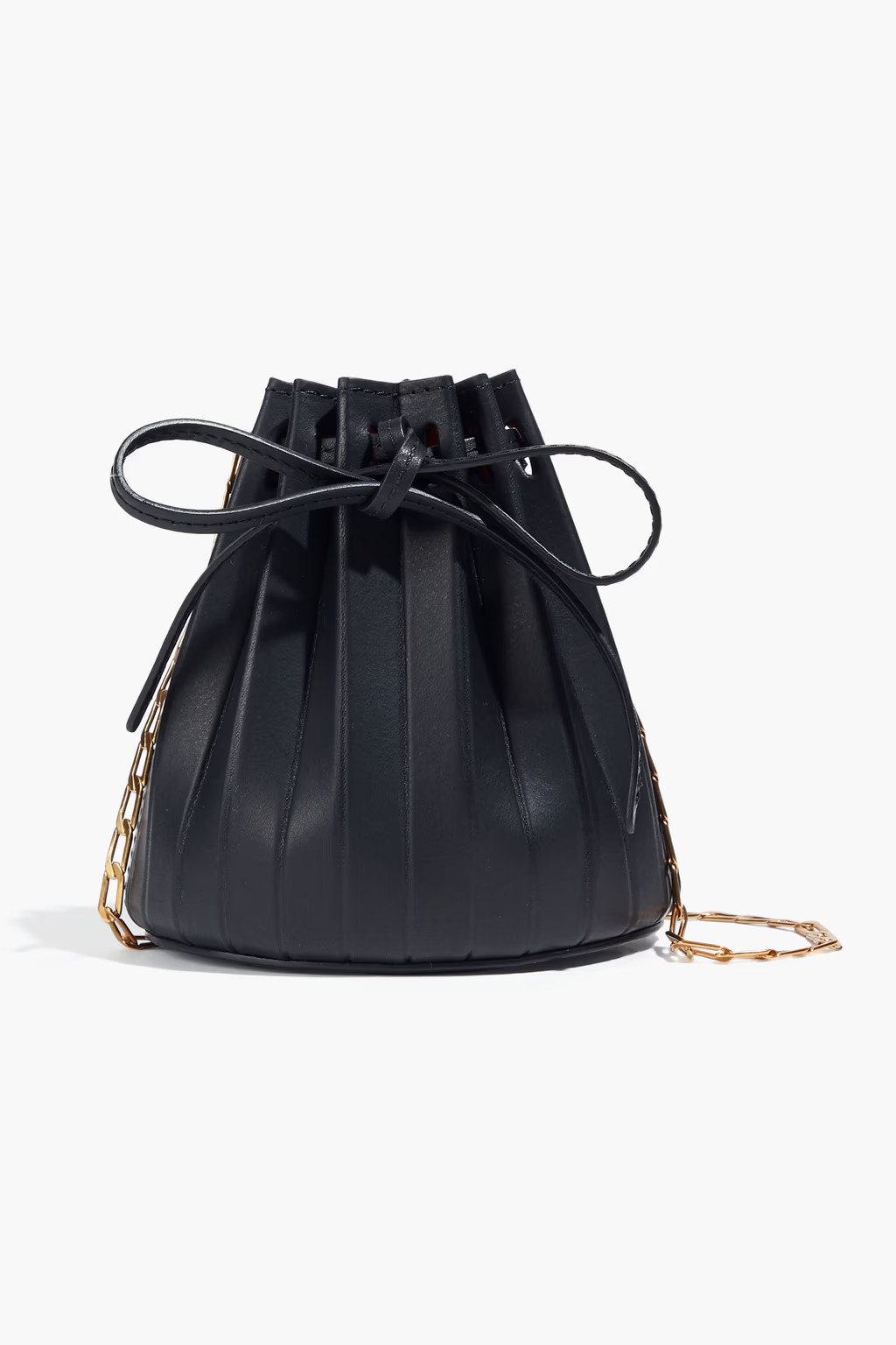 Pleated leather bucket bag | The Outnet (US and CA)