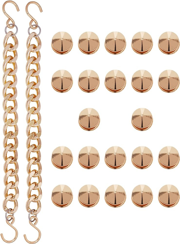 GIDDITZ Metal Shoe Chains Punk Rivet Cone Spike Shoe Charms Bling Chain Decoration Sandals for Wo... | Amazon (US)