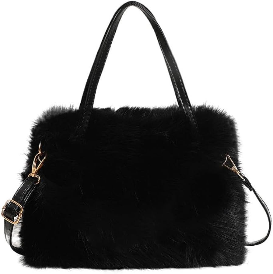Ulisty Damen Klein Kunstfell Fuchs Pelz Tote Tasche Mini Pelzige Henkeltaschen Plüsch Schulterta... | Amazon (DE)