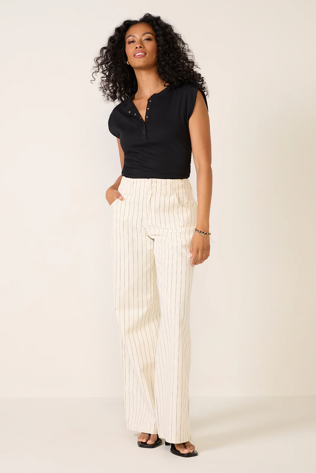 Joni Snap Henley Top | Evereve