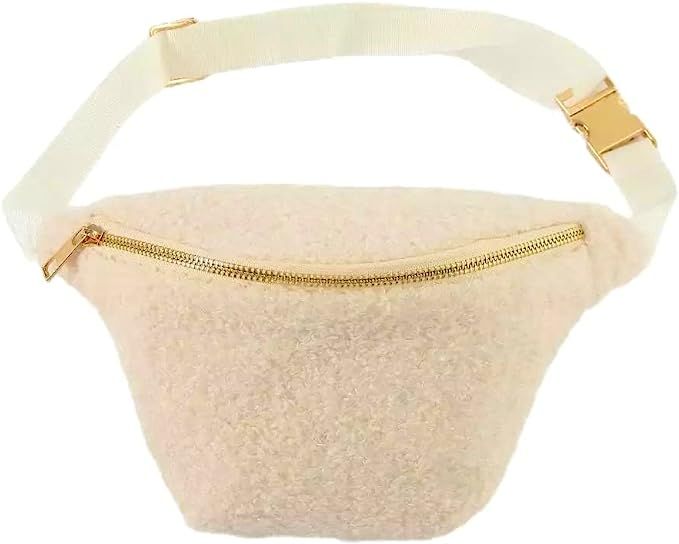 Amazon.com | BKLYN LNDN Coffee Sherpa Fanny Pack for women men fashionable waist packs cute gifts... | Amazon (US)