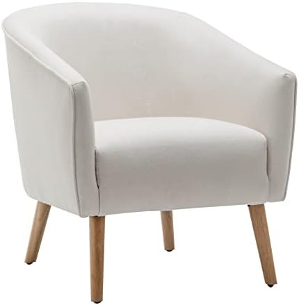WOVENBYRD Barrel Accent Chair, Cream Fabric | Amazon (US)