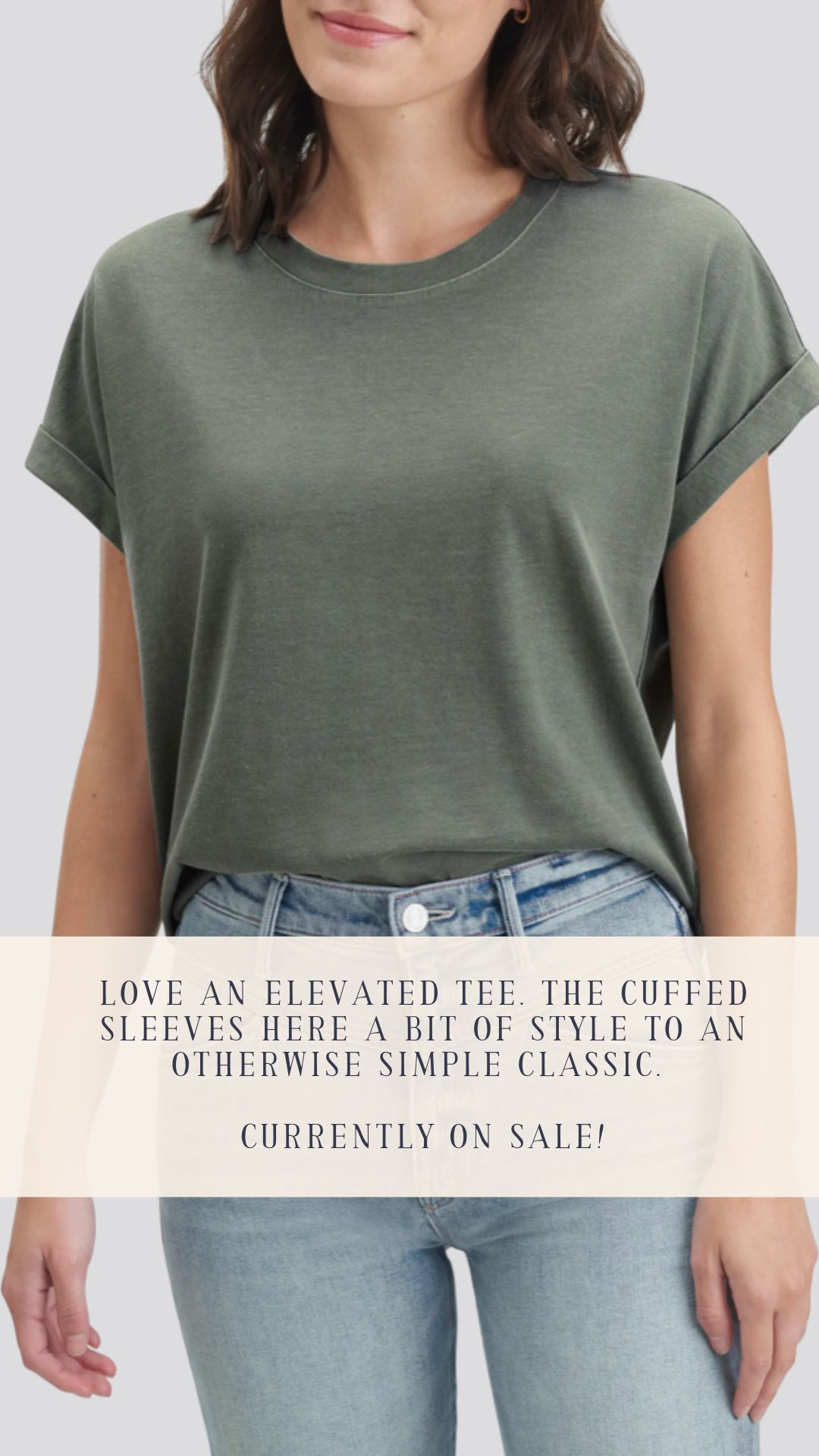 Love an elevated tee. The cuffed sleeves here a bit of style to an otherwise simple classic. Currently on sale! 

 #LTKSaleAlert #LTKMidsize #LTKPetite