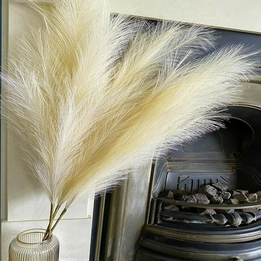 38" 10 Stems Faux Pampas Grass Decor - Tall Pampas Grass for Floor Vase Fluffy Artificial Pampas ... | Amazon (US)