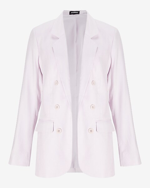 Oversized Linen-blend Double Breasted Boyfriend Blazer | Express