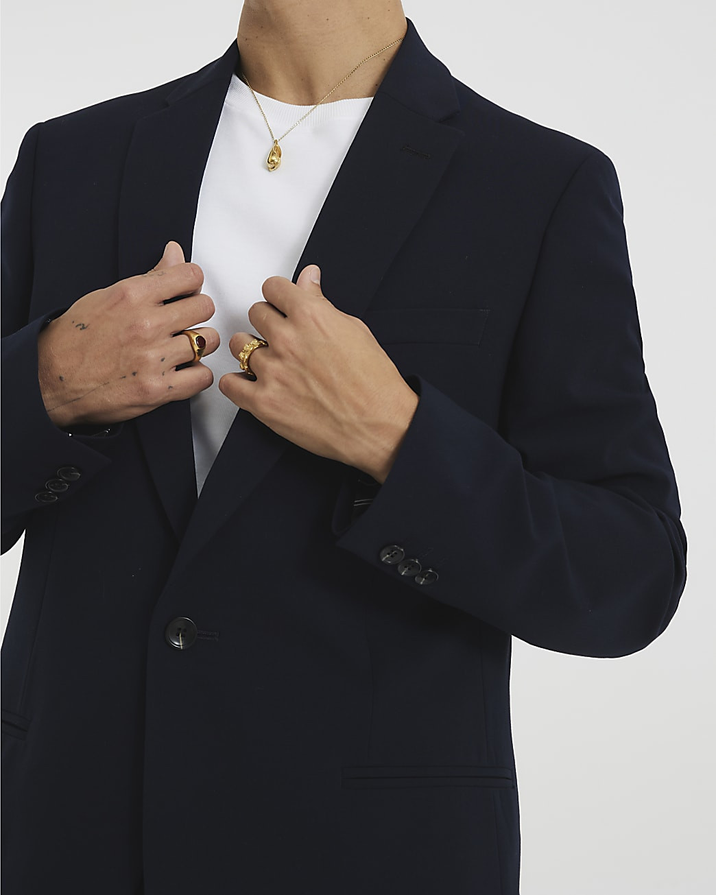 Navy Skinny Fit Suit Jacket | River Island UK & IE