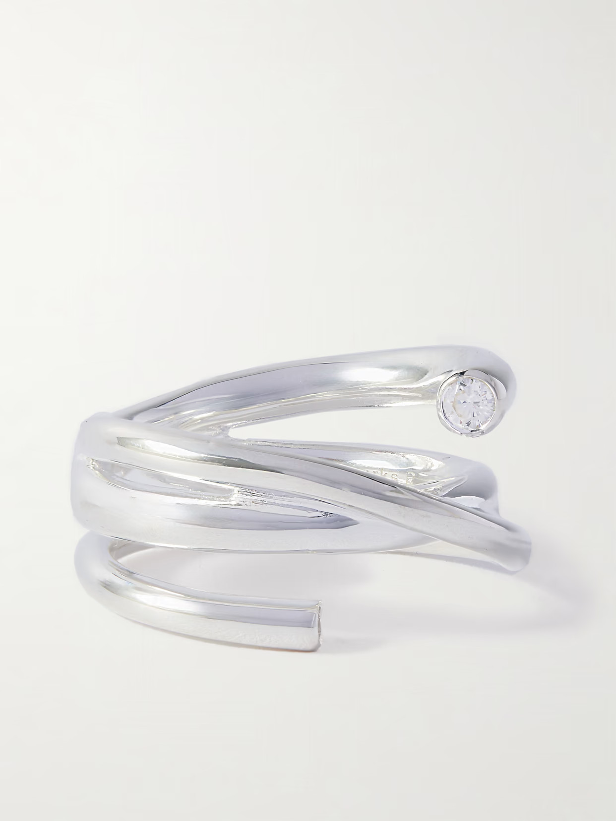 Completedworks - Silver-plated Recycled Silver Cubic Zirconia Ring - L | NET-A-PORTER (US)