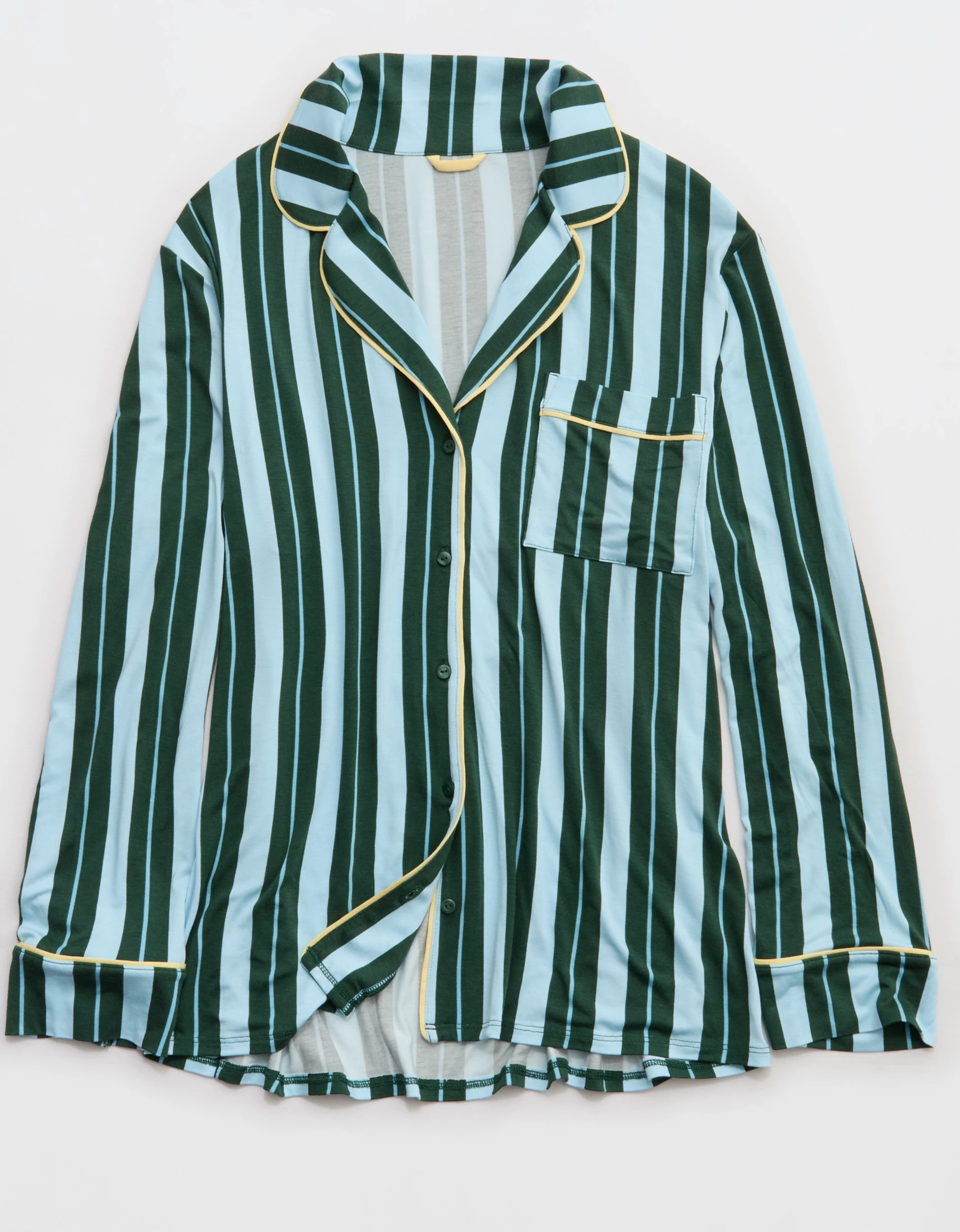 Aerie Real Soft\u00ae Piping Long Sleeve PJ Top | Aerie