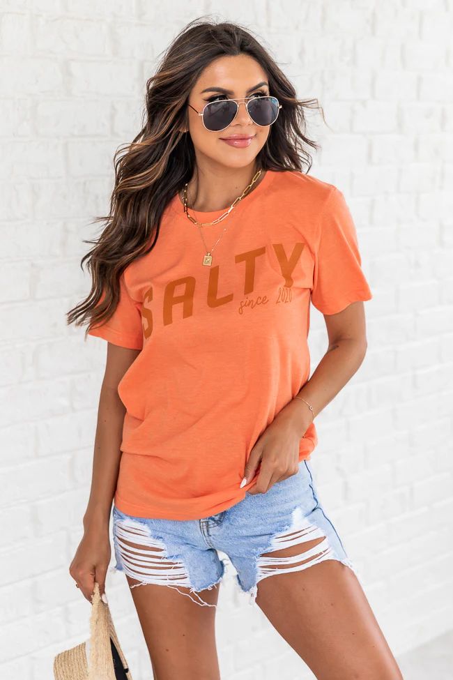 Salty Since 2020 Heather Orange Graphic Tee | Pink Lily