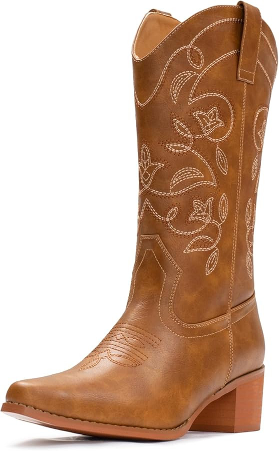 IUV Cowboy Boots For Women Pointy Toe Western Boots Cowgirl Boots | Amazon (US)