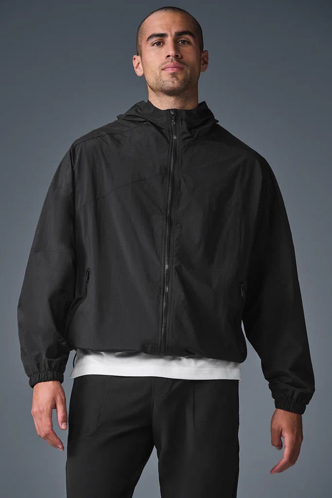 Vantage Nylon Ripstop Track Jacket - Black | Alo Yoga (US)