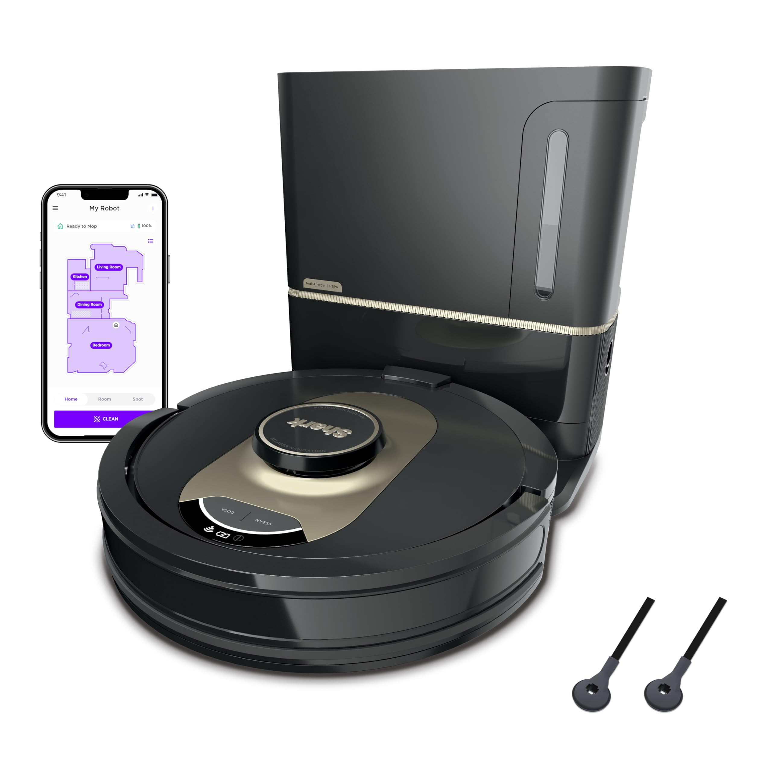 Shark AV2501AE AI Robot Vacuum with XL HEPA Self-Empty Base, Bagless, 60-Day Capacity, LIDAR Navi... | Amazon (US)