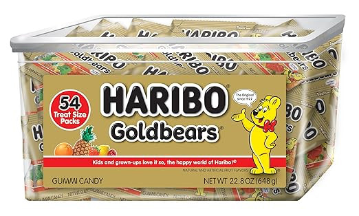 Haribo Goldbears Original Flavor Tub, Individually Wrapped, 54 Count per pack, 22.8 Ounce | Amazon (US)