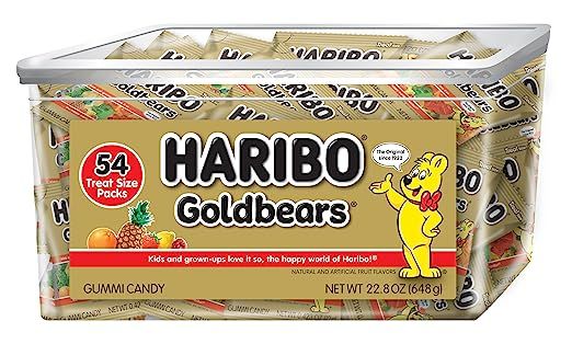 Haribo Goldbears Original Flavor Tub, Individually Wrapped, 54 Count per pack, 22.8 Ounce | Amazon (US)