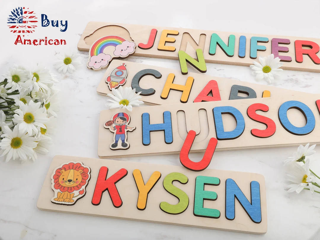Easter Basket Stuffers, Easter Basket Name Puzzle, Wooden Name Puzzle by Playwood Name Puzzle | T... | Etsy (US)