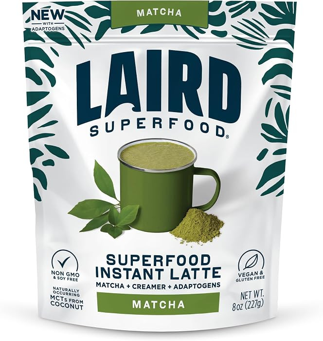 Laird Superfood Matcha Instant Latte with Adaptogens - Matcha Latte Green Tea Powder Packed with ... | Amazon (US)