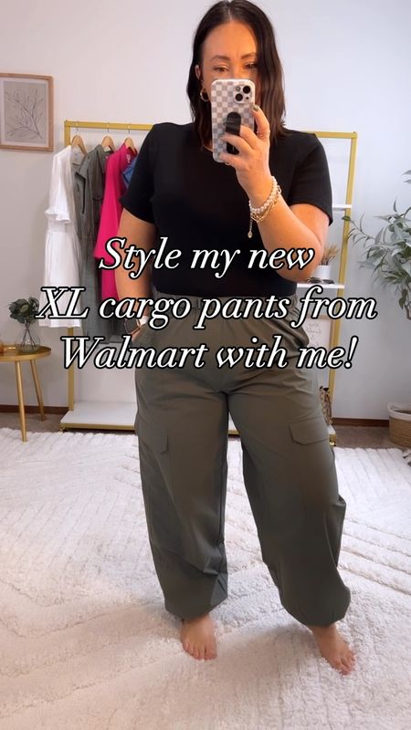 Style my new cargo pants with me! 
Size xl in mine. Prefer a large since the xl is plenty roomy!
XL ribbed tee. 
Sandals run tts  

#LTKFindsUnder50 #LTKOver40 #LTKMidsize