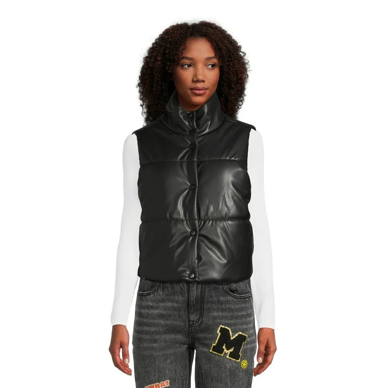 No Boundaries Juniors Standard and Plus Puffer Vest, Sizes XS-4X | Walmart (US)