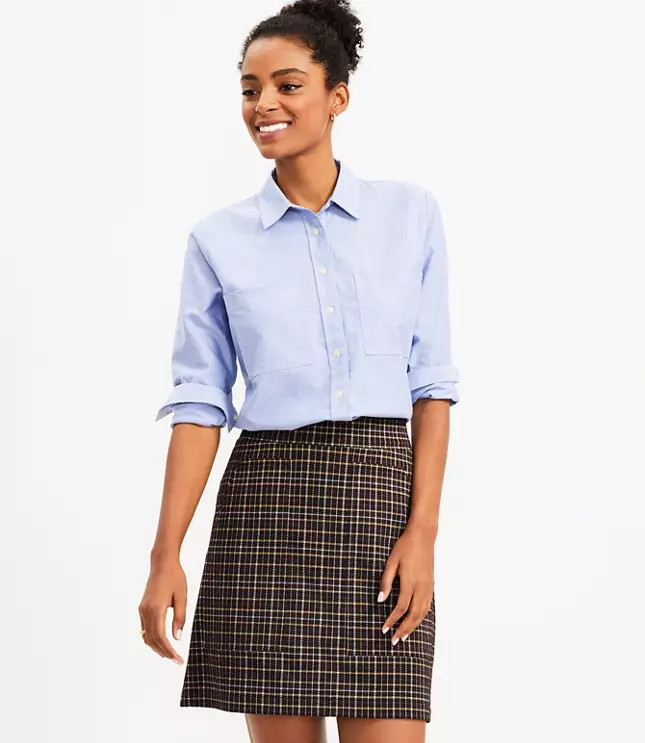 Plaid Pocket Shift Skirt | LOFT