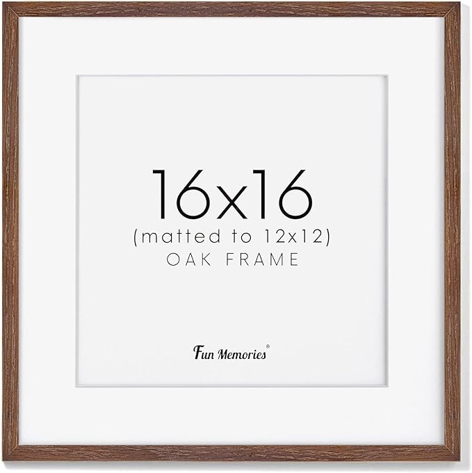 16x16 Picture Frames for Wall, Square Picture Frame 16 x 16 - Solid Oak Wood, Tempered Glass, 16x... | Amazon (US)