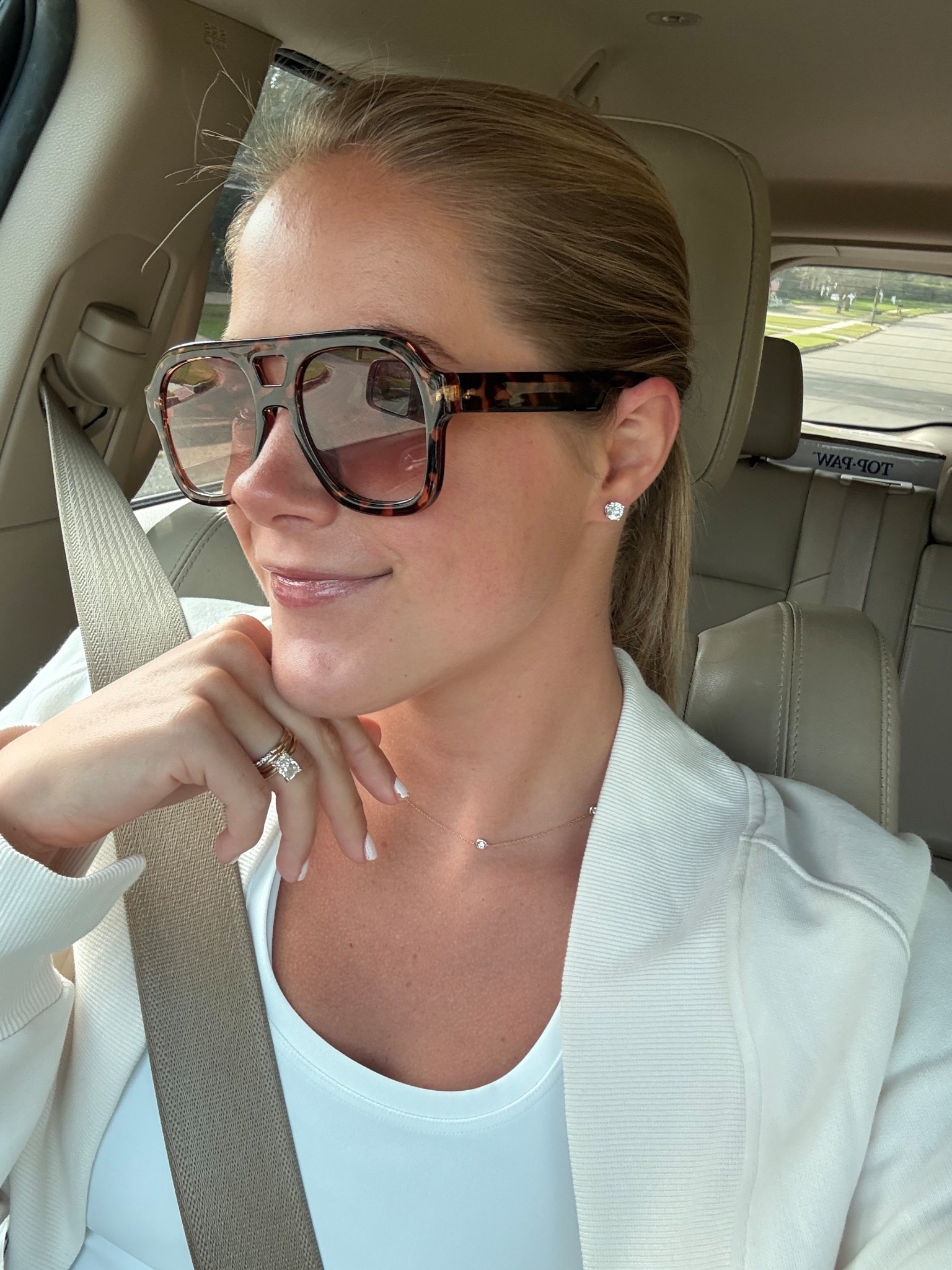 Can you believe these sunglasses and earrings are from amazon!?! Earrings are the 2 carats!

#LTKTravel #LTKGiftGuide #LTKStyleTip