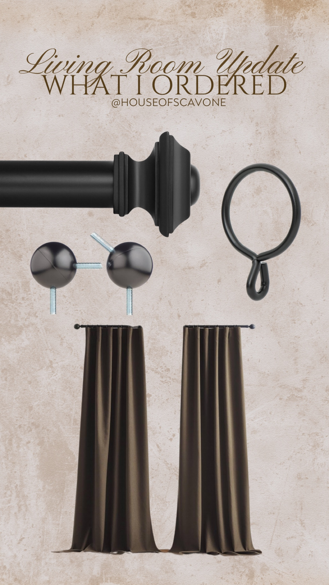 Updating our living room by adding these curtain rods and linen curtains in brown to all of our sliding glass doors! I cannot wait to see them installed! #livingroomrefresh #roomrefresh 

#LTKHome #LTKFindsUnder100