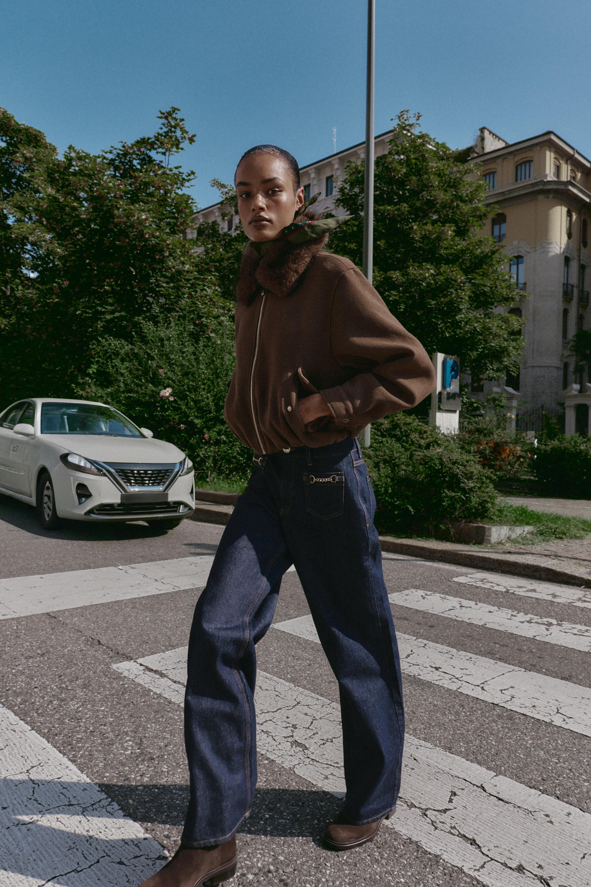 SOFT BOMBER JACKET WITH FAUX FUR COLLAR | Zara AU