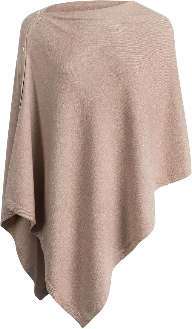 PULI Women's Versatile Knitted Shawls Scarf Poncho Sweater with Buttons Light Weight Spring Summe... | Amazon (US)